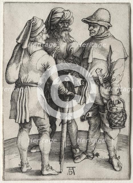 Three Peasants in Conversation, c. 1497. Creator: Albrecht Dürer (German, 1471-1528).