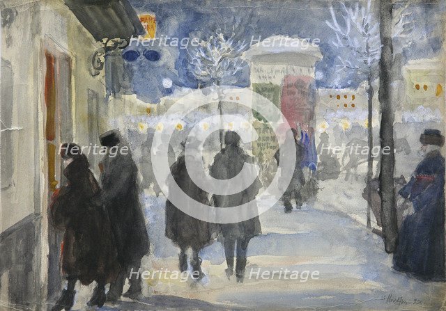 Moscow Street, 1922. Artist: Vinogradov, Sergei Arsenyevich (1869-1938)