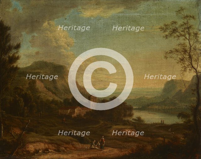 Landscape with a Genre Scene, 1761. Creator: Johann Christian Vollerdt.