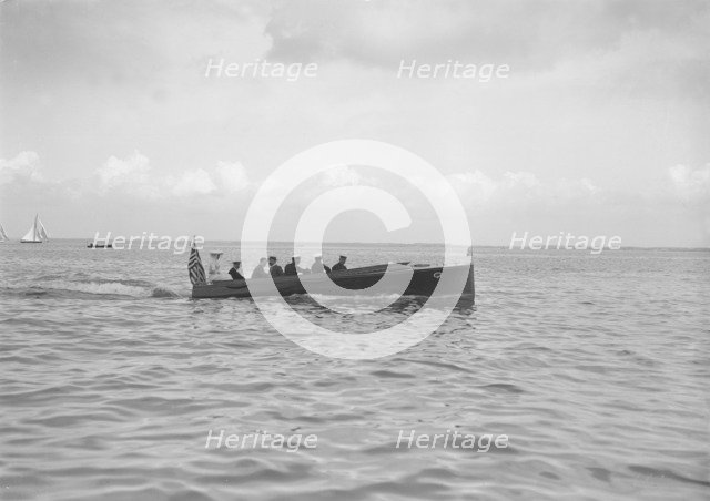 F M Singer's motor launch under way, 1911. Creator: Kirk & Sons of Cowes.