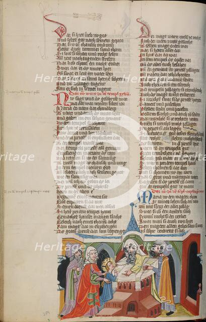 The Presentation of the Virgin in the Temple; Weltchronik, about 1400-1410. Creator: Unknown.