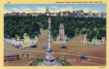 Columbus Circle and Central Park, New York City, New York, USA, 1937. Artist: Unknown