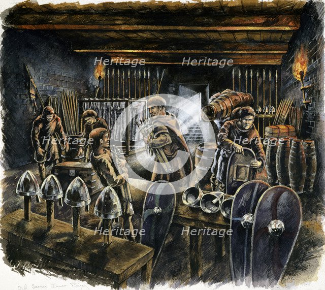 Old Sarum great tower basement, c1130, (c1990-2010). Artist: Peter Dunn.