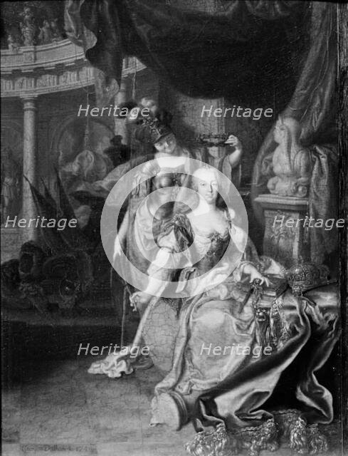 Empress Maria Theresa Garlanded by Wisdom, 1744. Creator: Johann Georg Dathan.