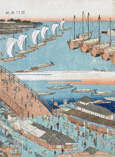 Eitai Bridge and the Reclaimed Land at Fukagawa (image 2 of 3), c1832-34. Creator: Ando Hiroshige.