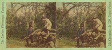 Men on logs, about 1865. Creator: London Stereoscopic & Photographic Co.