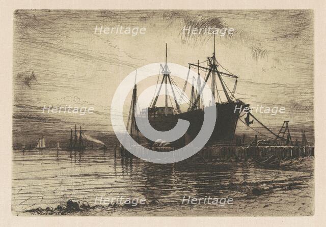 Sunset?Gowanus Bay, 1880. Creator: Henry Farrer.