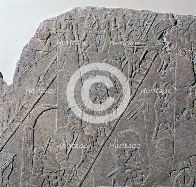 Babylonian depiction of the siege of an Egyptian city, 7th century. Artist: Unknown