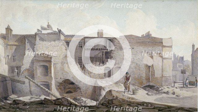 View of the ruins of part of the Priory of Holy Trinity, Aldgate, City of London, 1824.              Artist: Robert Blemmell Schnebbelie