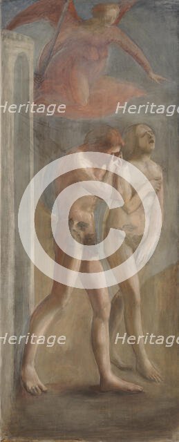 Expulsion of Adam and Eve, after Masaccio, 1898. Creator: Magnus Enckell.