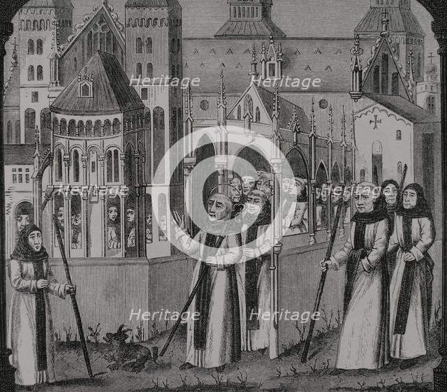 Saint Bernard, (1090-1153) takes possession of the Abbey of Clairvaux...1115 (1877).  Creator: Jules Jean Marie Joseph Huyot.