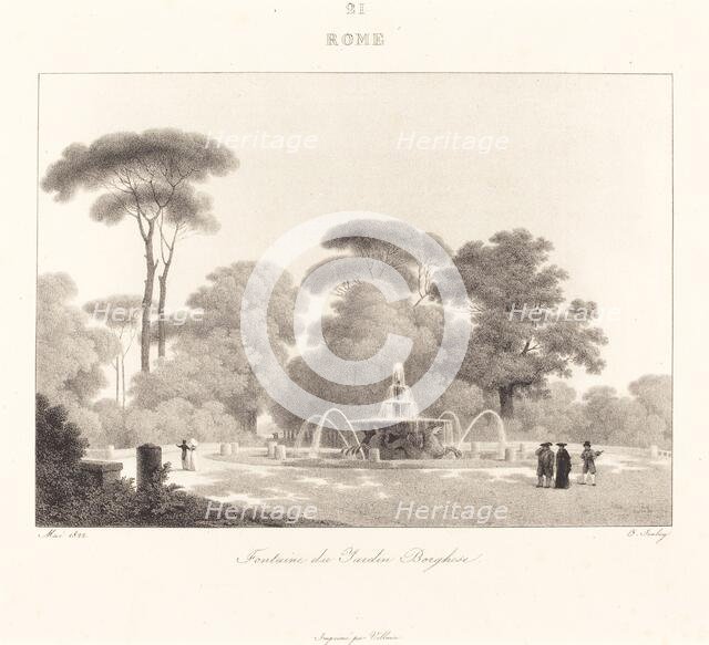 Fontaine de Jardin Borghese, 1822. Creator: Eugene Isabey.