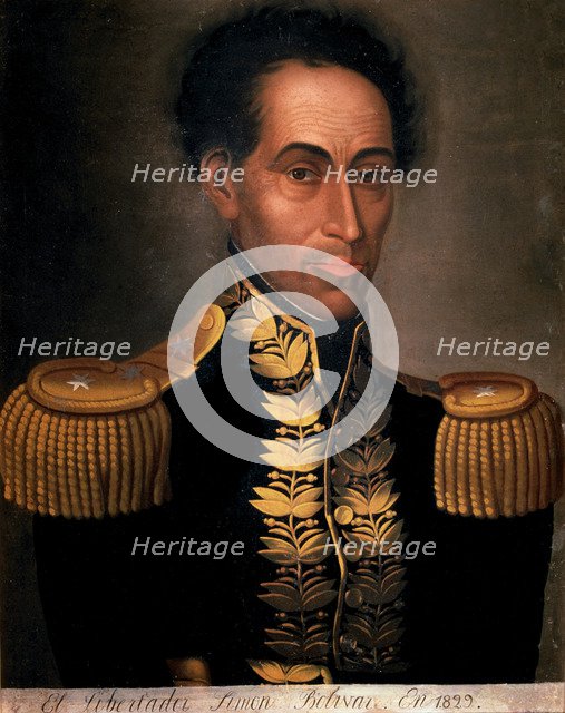 Simon Bolivar 'The Liberator' (1783-1830), soldier and hero of the American Independence, portrai…
