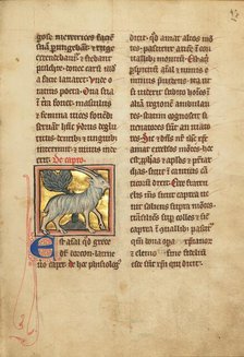 A Goat; De Natura Avium; De Pastoribus et Ovibus; Bestiarium, 1277 or after. Creator: Unknown.