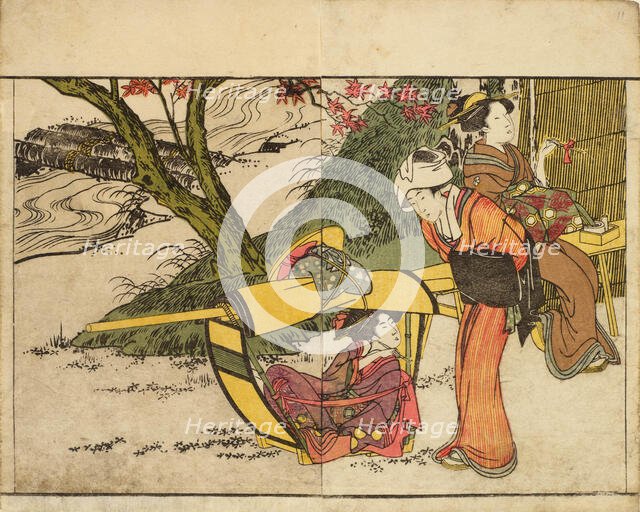 Outing to View Maples in Autumn. From the Picture Book of Flowers of the Four Seasons..., 1801. Creator: Utamaro, Kitagawa (1753-1806).