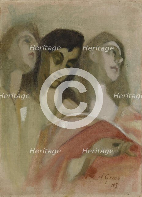 Angel Fragment, after El Greco, 1928-1929. Creator: Helene Schjerfbeck.