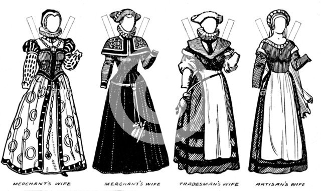 'The Gallery of Historic Costume: Some of the Dresses Worn in Elizabeth's Reign', c1934. Artist: Unknown.