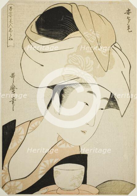 Atage, from the series "A Selection of Eastern Beauties (Azuma bijin erami)", Japan, c. 1798. Creator: Kitagawa Utamaro.
