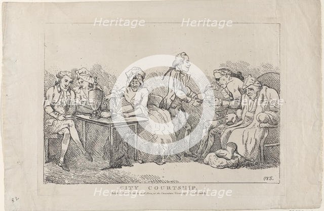 City Courtship, 1786., 1786. Creator: Imitator of Thomas Rowlandson.