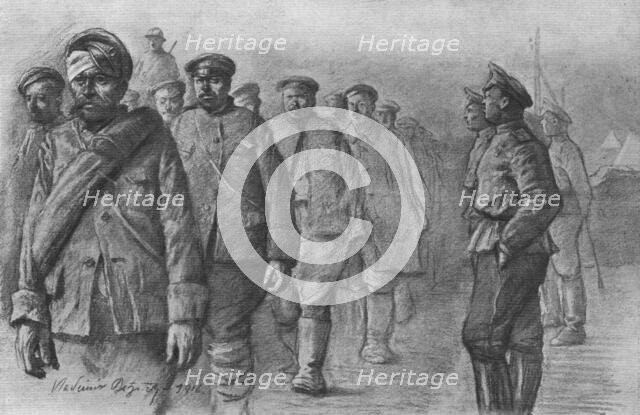 'La Campagne Macedonienne; Une recontre pres de Salonique; des prisonniers bulgares..., 1916. Creator: Vladimir Betzitch.