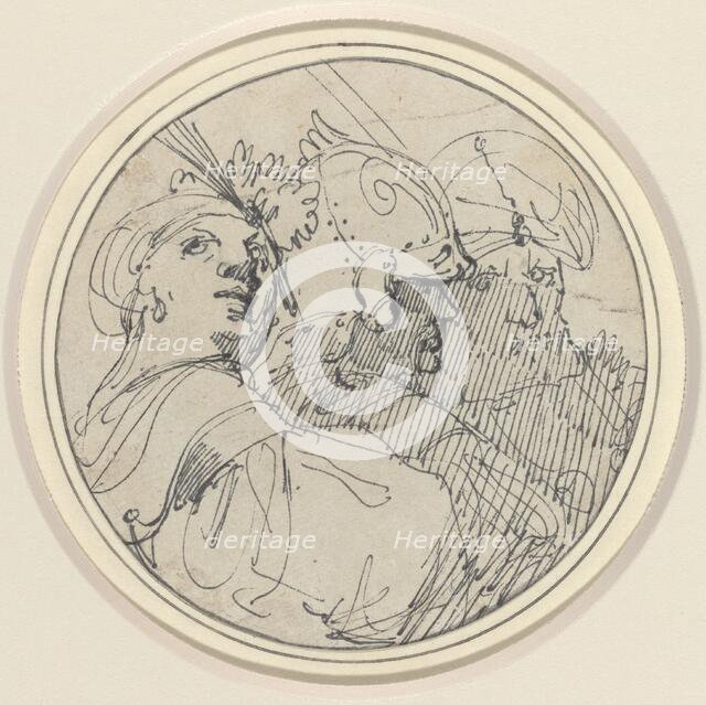 Three Oriental Heads, 1770/1775. Creator: John Hamilton Mortimer.