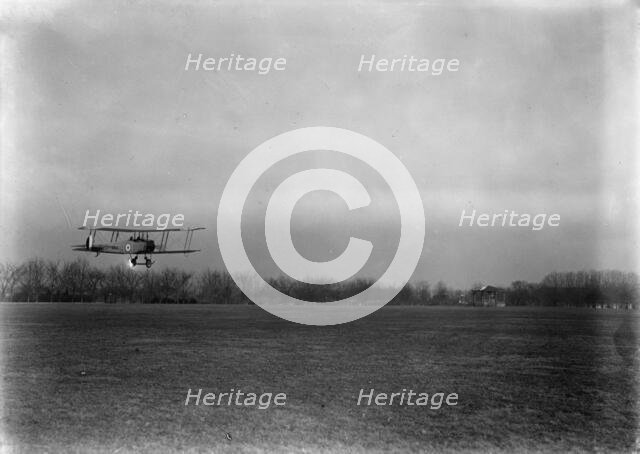 Allied Aircraft - Demonstration At Polo Grounds; Col. Charles E. Lee, British Aviator..., 1917. Creator: Harris & Ewing.