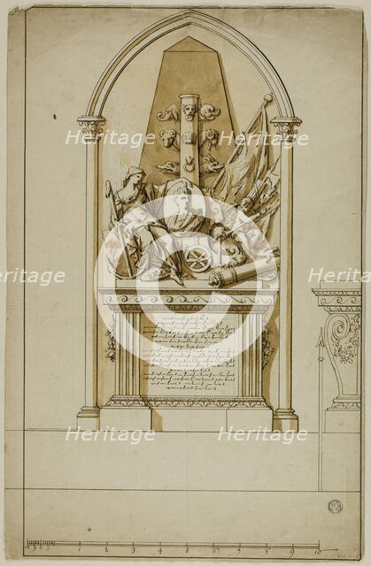Design for an Unexecuted Funerary Monument for the First Duke of Marlborough, n.d. Creators: John Michael Rysbrack, Sir James Thornhill.