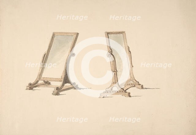 Design for Two Plain Tabletop Mirrors, early 19th century. Creator: Anon.