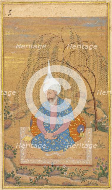 Shah Tahmasp I (1514-1576) Seated in a Landscape, c. 1575. Creator: Unknown.