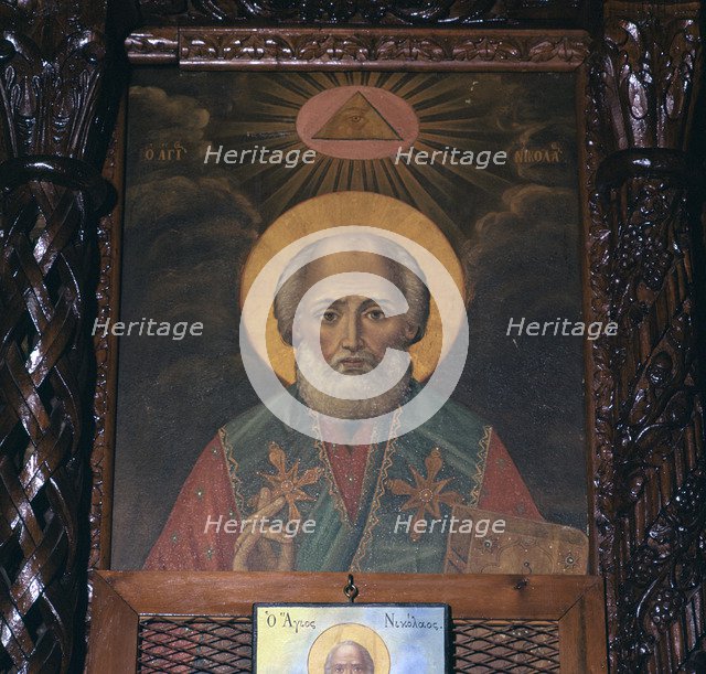 Icon of St Nicholas, 4th century. Artist: Unknown