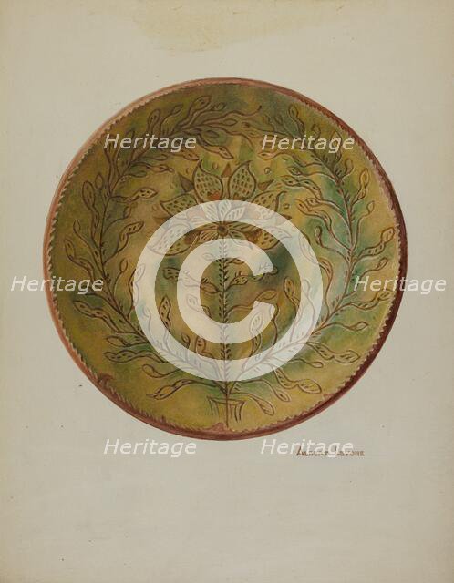 Pa. German Plate, c. 1937. Creator: Albert J. Levone.