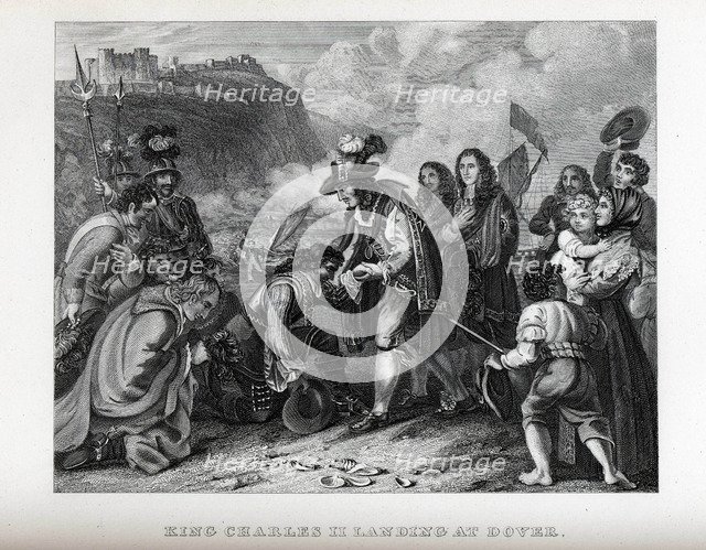 King Charles II landing at Dover, 1882. Artist: Anonymous  