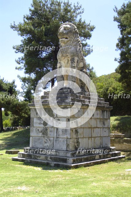 A Hellenistic stone lion, Amphipolis, Greece. Artist: Samuel Magal