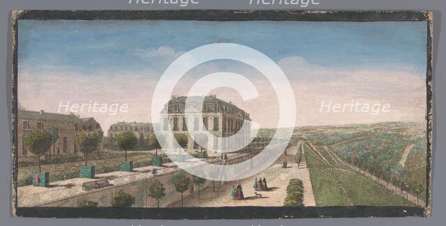 View of the terrace with orange trees of the Château de Bellevue in Meudon, 1700-1799. Creators: Anon, Jacques Rigaud.