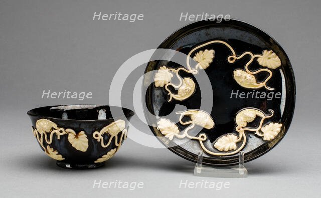 Cup and Saucer, Staffordshire, c. 1750/65. Creator: Staffordshire Potteries.