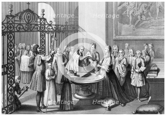 'Baptism According to the Church of Rome'.Artist: Andrew Thomas