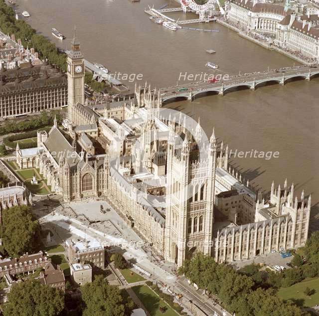 Westminster Bridge and the Houses of Parliament, Westminster, London, 2002. Artist: EH/RCHME staff photographer