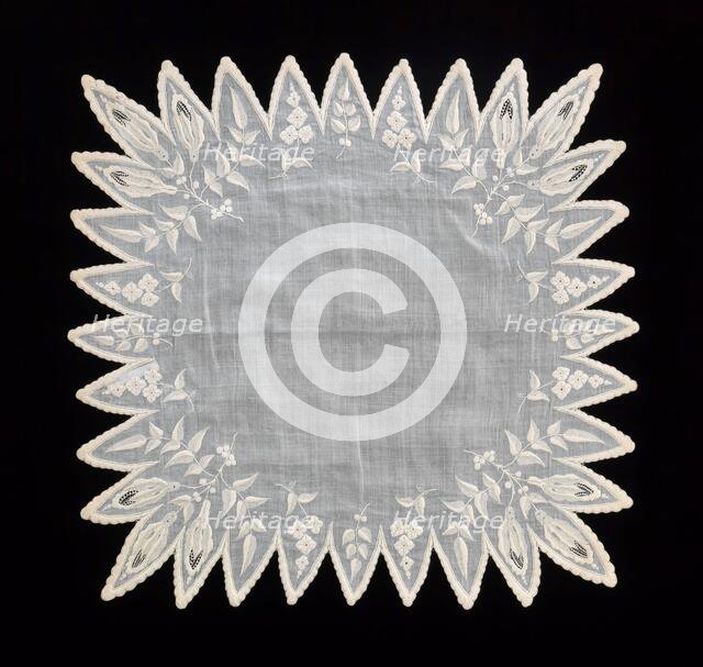 Handkerchief, probably American, second quarter 19th century. Creator: Unknown.