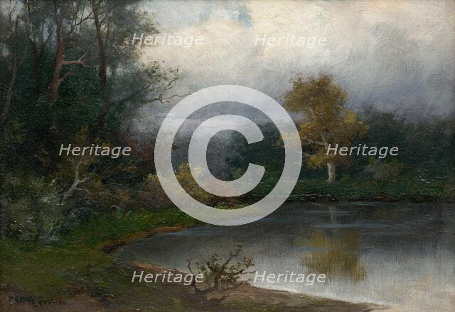 Landscape with pond, c 1900. Creator: Felicián Moczik.