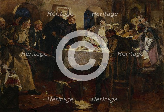 The disarming a military gang by Grigori Kotovsky, 1939.