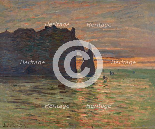 Sunset at Étretat, 1883. Creator: Monet, Claude (1840-1926).