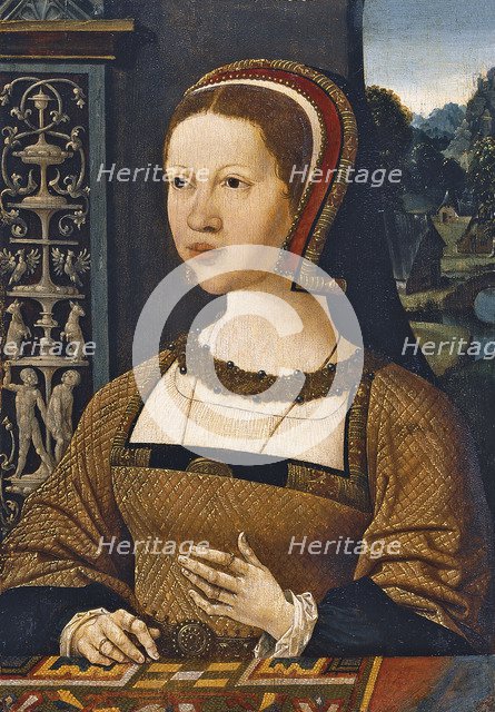 Portrait of Isabella of Austria, Queen of Denmark, ca 1524. Artist: Cornelisz van Oostsanen, Jacob (ca. 1470-1533)