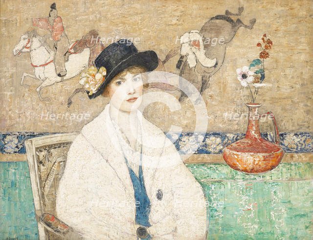 The Black Hat (Miss Dorothy Hart), 1916. Creator: Henry Golden Dearth.