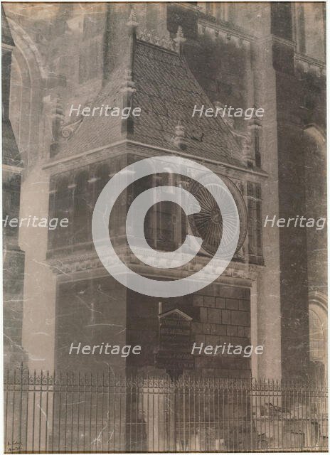 Untitled (Chartres Cathedral, Pavillon de l'horloge), 1851/52. Creator: Henri Le Secq.