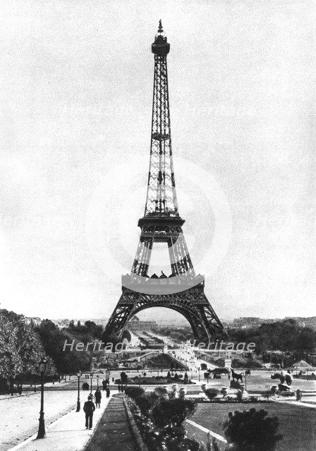 The Eiffel Tower from Trocadero, Paris, 1931.Artist: Ernest Flammarion
