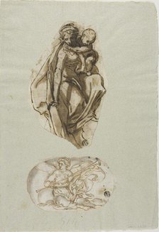 Woman with Child, and Pheme, 1576-1641. Creator: Lazzaro Tavarone.