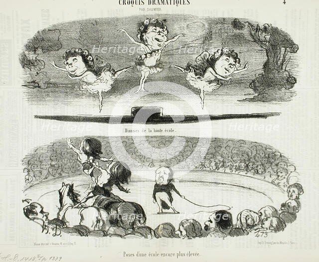 Danses de la haute école - Poses d'une école..., 1853. Creator: Honore Daumier.