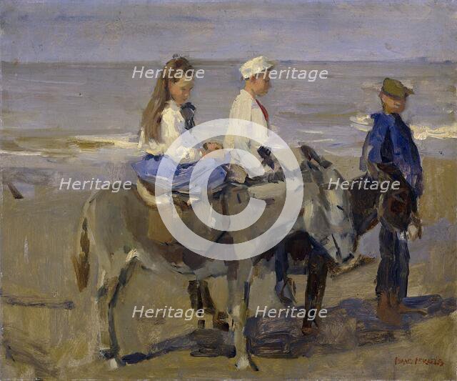 Boy and Girl on Donkeys, 1896-1901. Creator: Isaac Lazerus Israels.