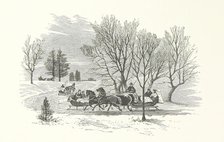 Horse-drawn sleighs, 1890.  Creator: Unknown.
