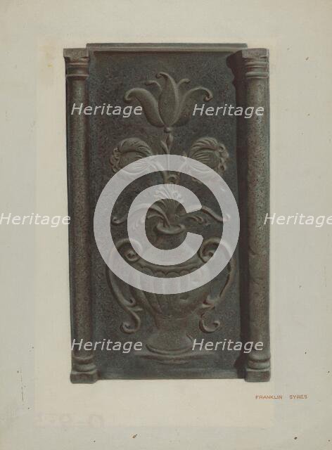 Pa. German Stove Plate, c. 1939. Creator: Franklyn Syres.